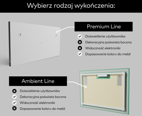 Prostokątne Lustro Łazienkowe Podświetlane LED01 #2