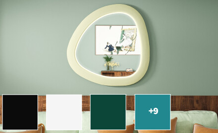 Lustro LED o nieregularnej linii z lakierowaną ramą MDF L308