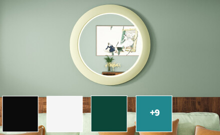 Lustro LED MDF w okrągłej, lakierowanej oprawie L306