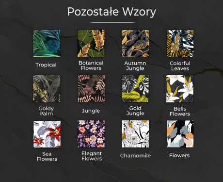Podświetlane lustro okrągłe LED dekoracyjne do salonu - Leaves #8