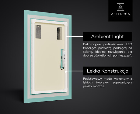 Lustro dekoracyjne podświetlane do przedpokoju LED L77 #3