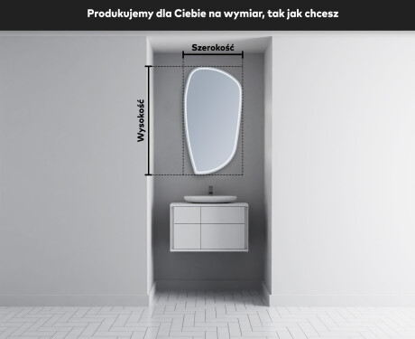 Lustro asymetryczne łazienkowe podświetlane LED I223 #5