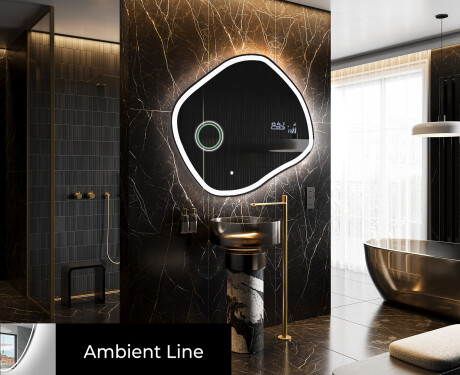 Lustro asymetryczne łazienkowe podświetlane LED R222 #3