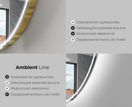 Lustro LED nieregularne z oświetleniem na ścianę E223 #2